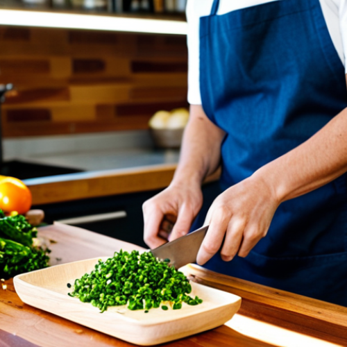 Home 7 **Prompt 1: The Resurgence of Home Cooking and Local Produce**
A bright, wide-angle shot of an individual, fully clothed in modest, comfortable attire, joyfully preparing a healthy, plant-based meal in a contemporary, sunlit kitchen. Fresh, seasonal vegetables, herbs, and locally sourced ingredients are beautifully arranged on a wooden countertop. The person is actively engaged in cooking, with well-formed hands holding a knife, focusing on the task with a natural pose and pleasant expression. In the background, a subtle, blurred view of a vibrant farmers' market stall, emphasizing fresh, authentic produce.
**Quality and Safety:** Professional photography, high-resolution, sharp focus, perfect anatomy, correct proportions, natural body proportions, proper finger count, safe for work, appropriate content, fully clothed, professional, family-friendly.