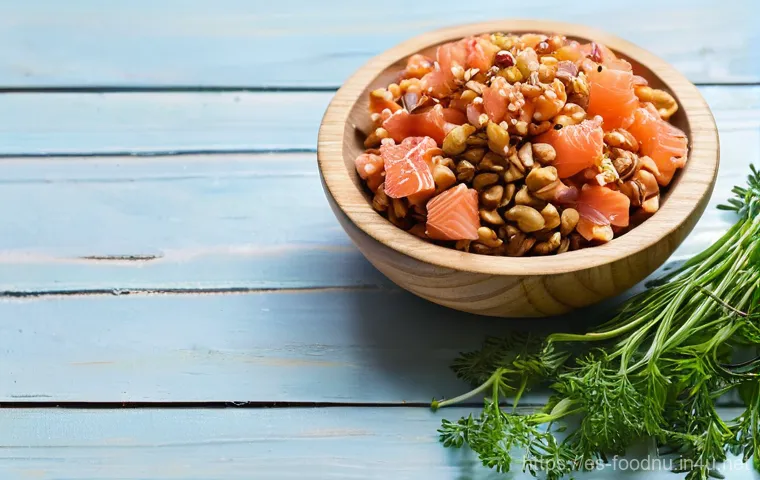 오메가3와 오메가6의 균형 - **Prompt 1: The Essence of Omega-3 Balance**
    An intricately composed still life featuring a vibr...