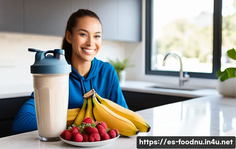 단백질 보충제 종류 및 효능 - Post-Workout Refuel & Recovery**
"A healthy young adult, visibly refreshed and energized after a mod...